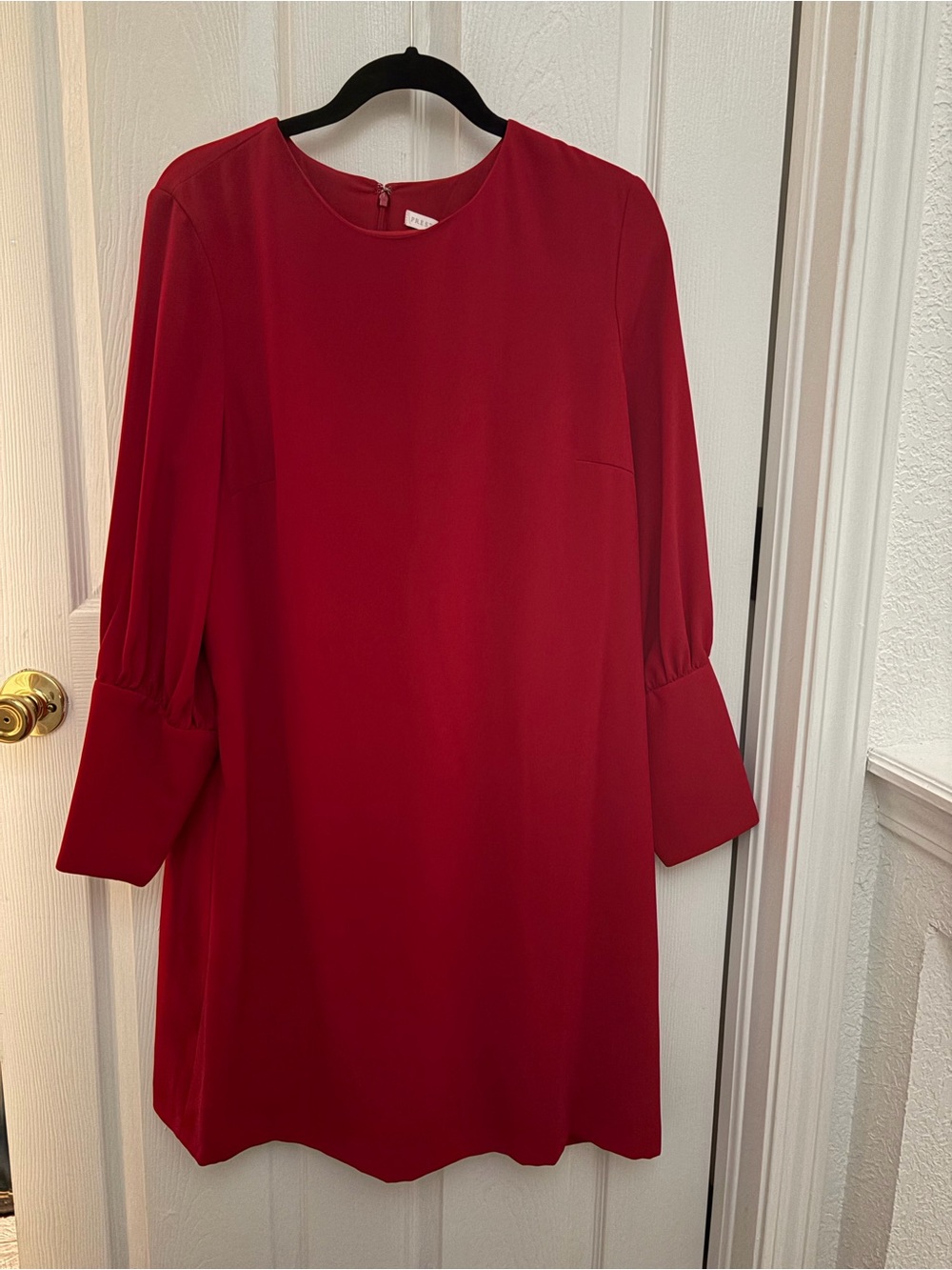 Preston & York Crimson Red Long-Sleeve Shift Dress